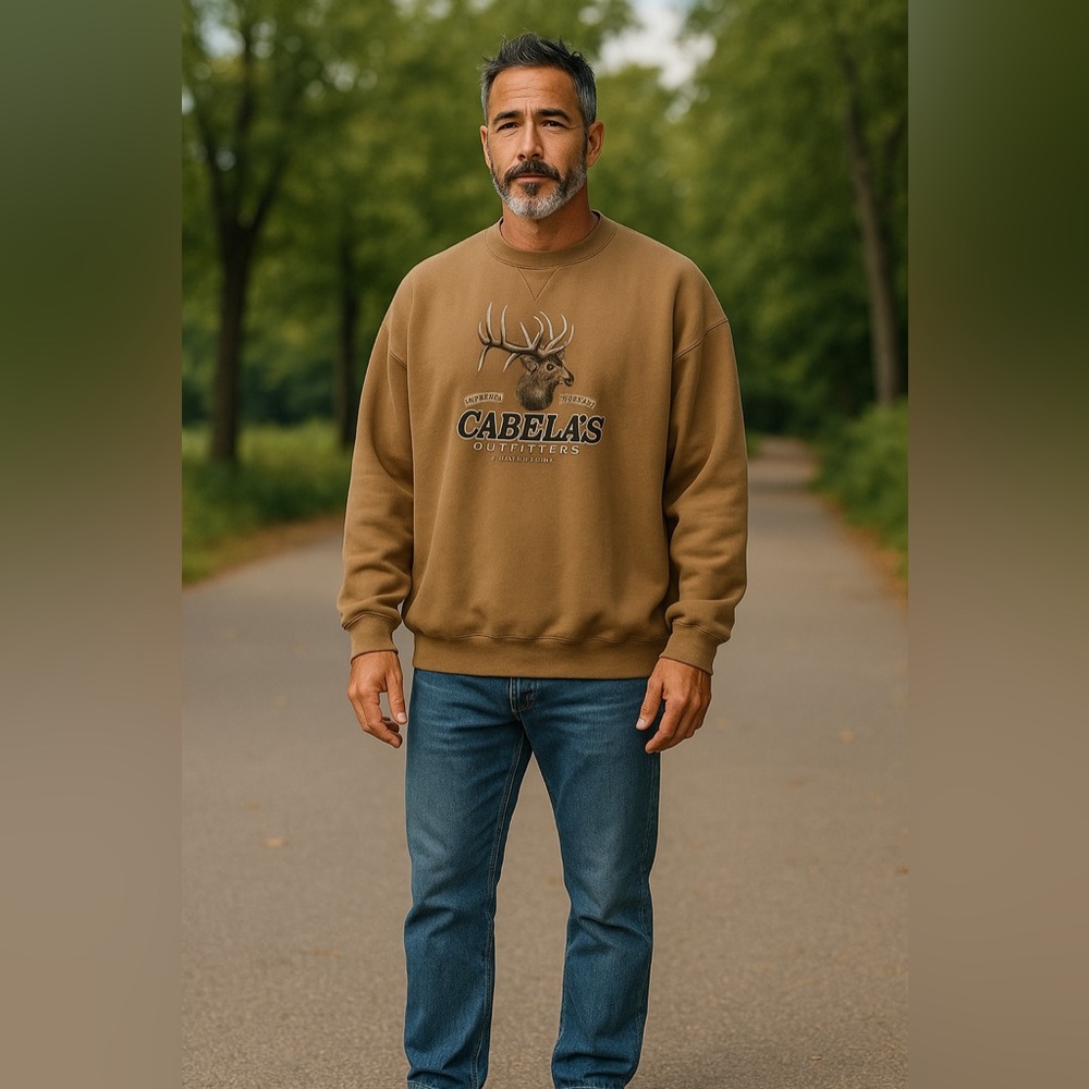Cabela's Brown Crewneck Sweatshirt Soft Casual Design - Size 2X